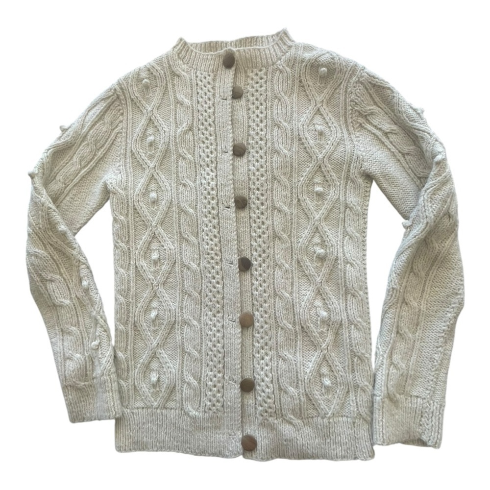Hand Knit Wool Button Down Cardigan